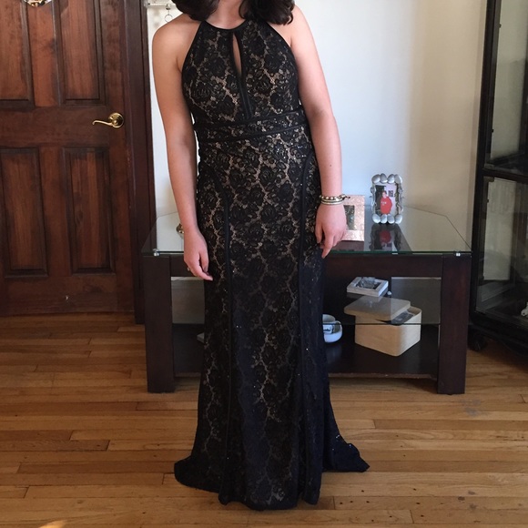 Black and Lace Prom Dress - Picture 1 of 2